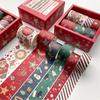 24TE 6 Rolls Christmas Holiday Tape DIY Scrapbooking Paper Tape for Gift Wrap