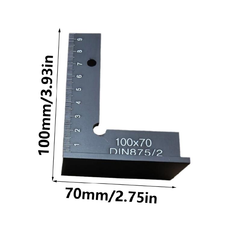 Right Angles Ruler Positioning Block Layout Tool Aluminium Square with Seat Precision Woodworking Ruler Measuring Tool