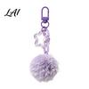 Multi Purpose Hanging Accessory Plush Ball Keychain Fluffy Pompom Pendant with Hollow Star Backpack Decorative Accessories Purse Bag Accessories,