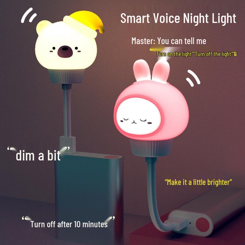 USB Voice-Controlled Dimmable Night Light for Children's Room