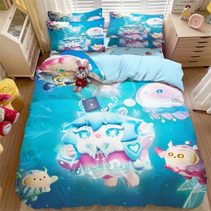

Cartoon eggy party 3D Printed Bedding Set Game Duvet Cover Pillowcases for Girl Boy Birthday Gift 100x135cm