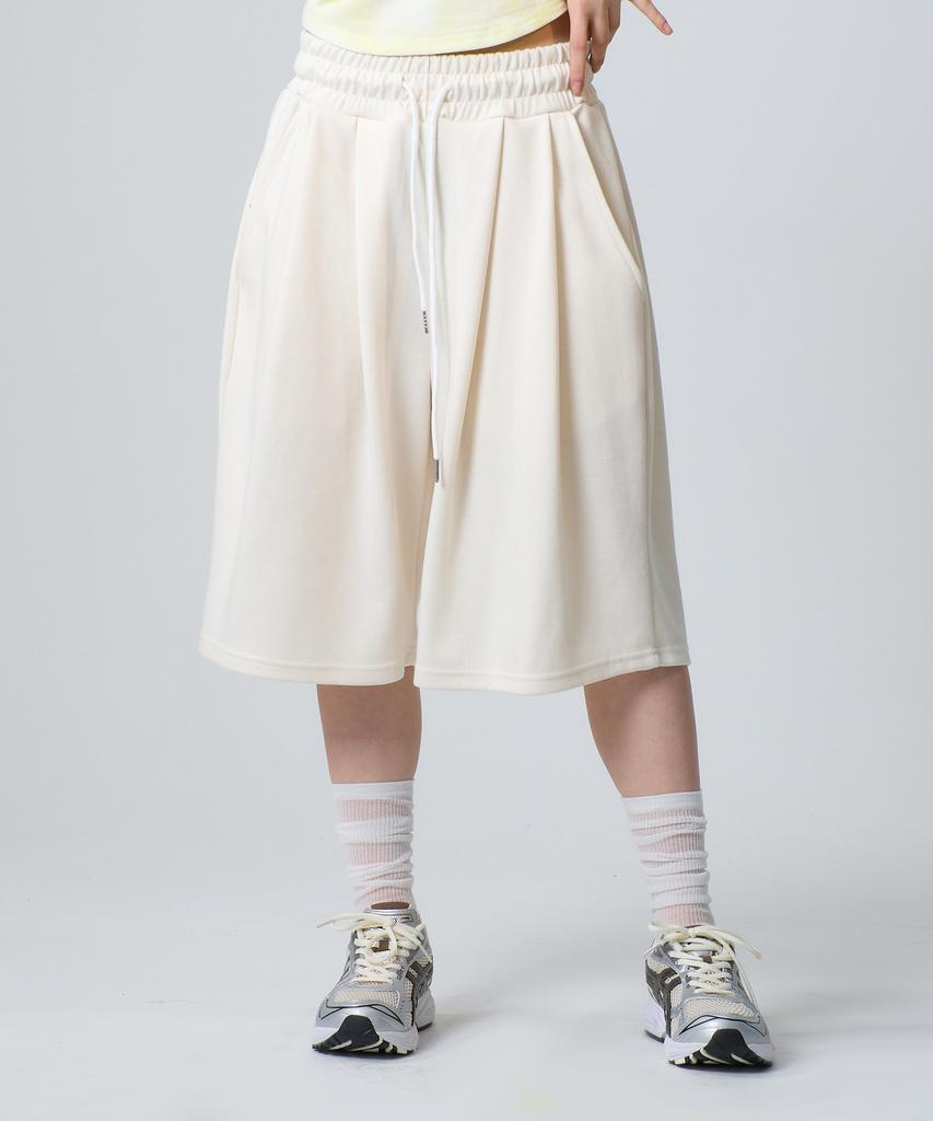 UNKNOWN PLANET Daily Wide Sweatshirt Shorts Pants Ivory