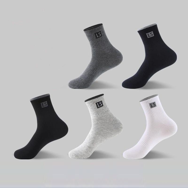 Spring and Autumn Wearable Sweat-absorbent Breathable Men's Mid-calf Socks Medium-length Casual Sports Socks