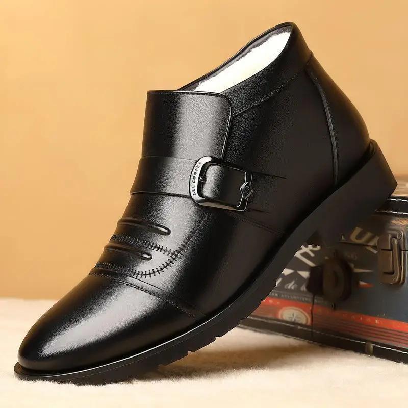 Male Winter Shoes Black Men's Snow Boots Work Warm Cold Proof Fur Outdoor Hiking Casual Footwear Fashion New In Waterproof Offer