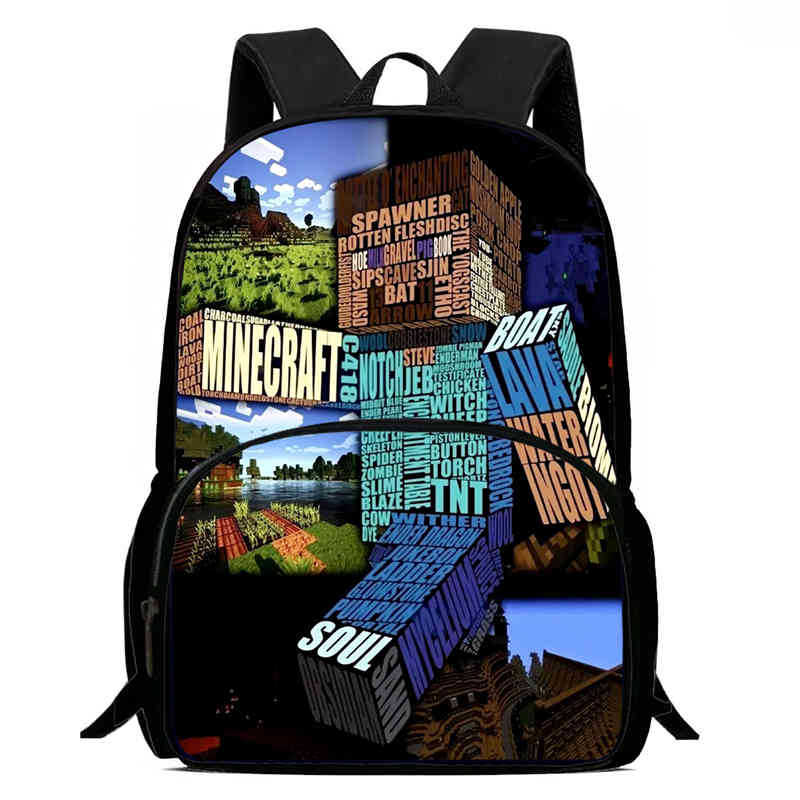 Minecraft Printed Backpack Children'S Elementary School Bag