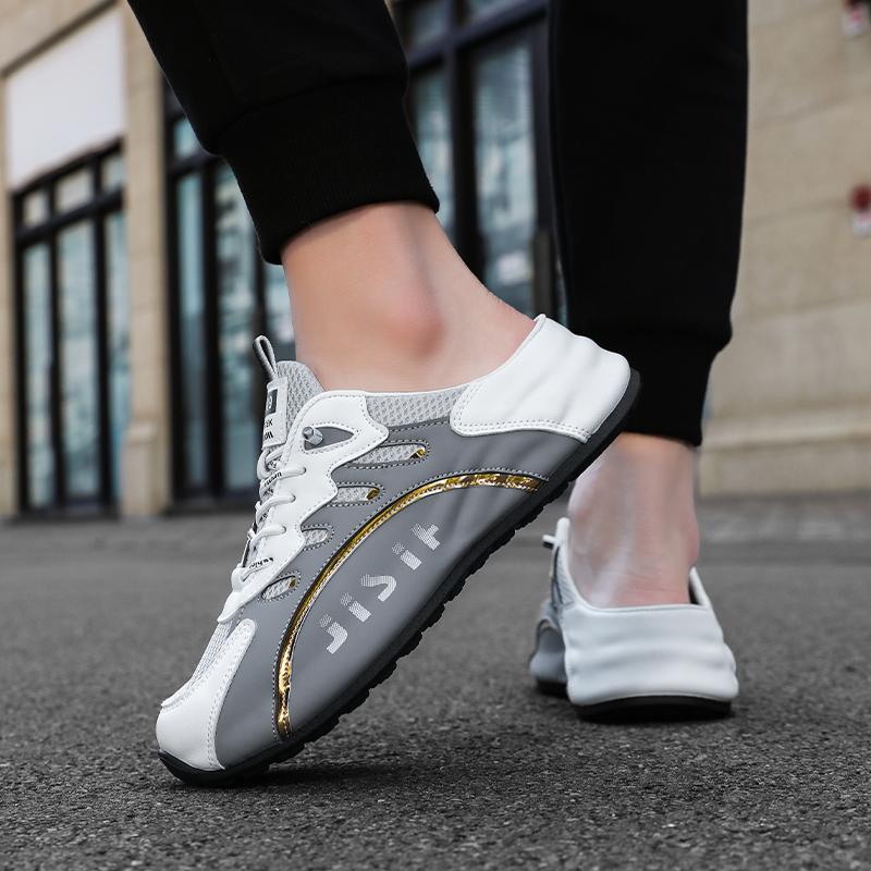 Fashion Men's White Vulcanized Sneakers Flats Comfortable Shoes Men's Basketball Shoes Lightweight Sneakers Lace Up Zapatillas Hombre