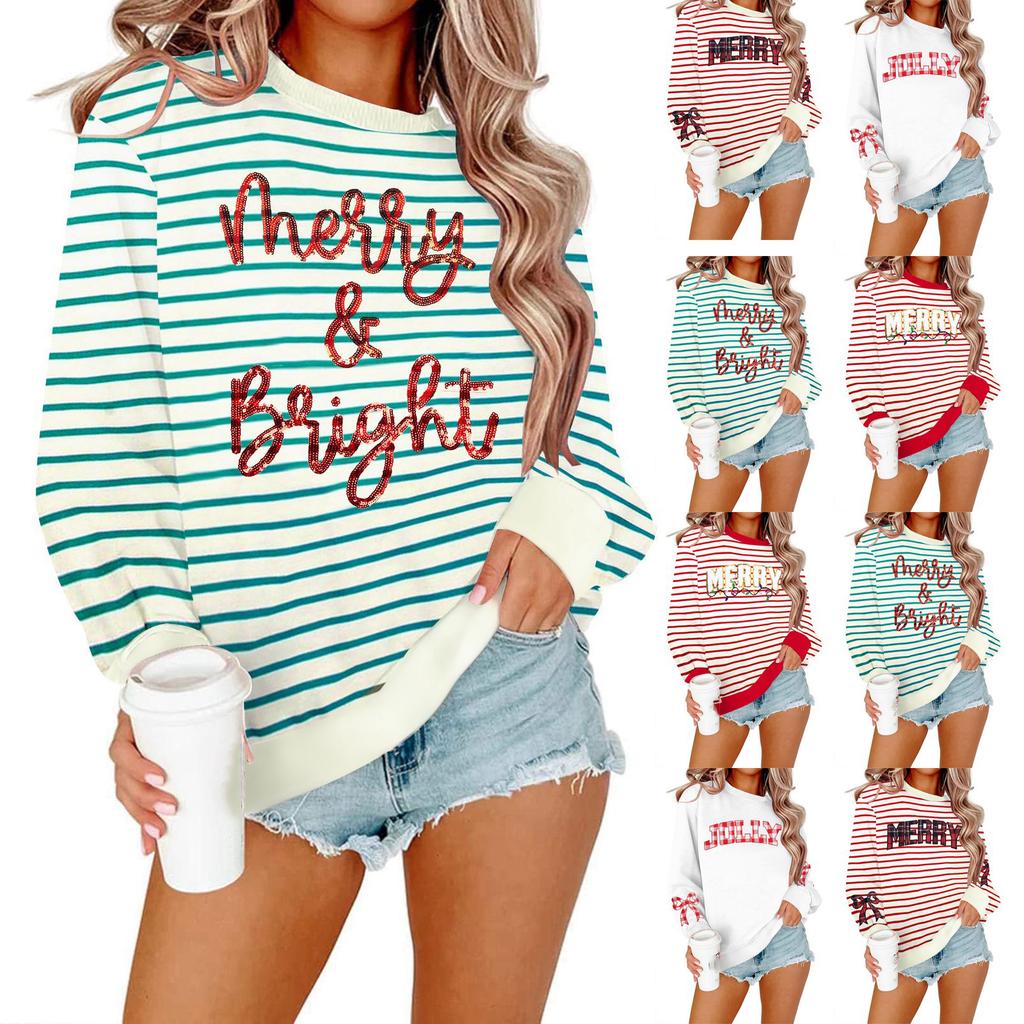 Women's Fashionable And Casual Long Sleeved Printed Pullover Sweatshirt