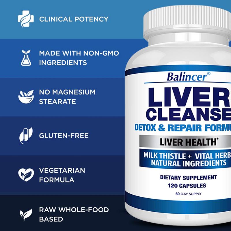 Liver cleaning capsule Silymarin and herbal essence help liver detoxification and improve liver health 120 capsules
