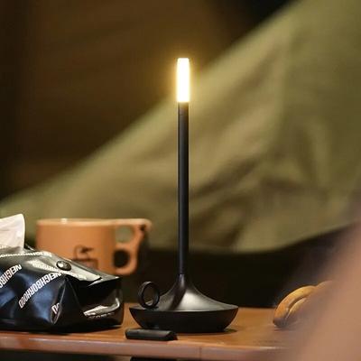 Lámpara de mesa con forma de vela, ambiente creativo, recargable, táctil, para acampar, para café, restaurante, decoración de mesa, luz de noche