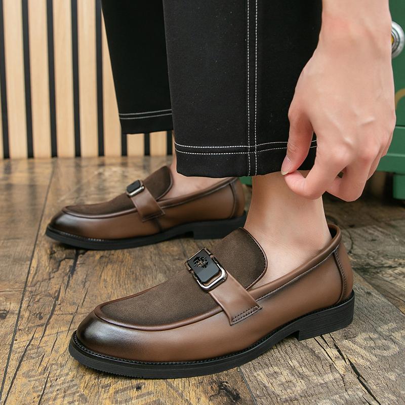 Fashion Stylish Men's Casual Shoes New Handmade Male Flats All-match Male Comfortable Club Shoe Leather Non-Slip Male Business Shoes