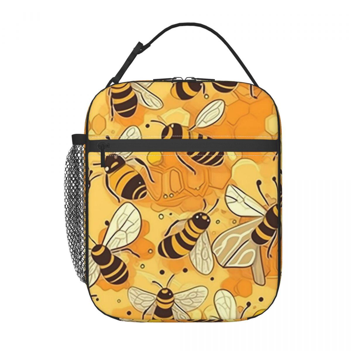 

Bees Collect Honey Pattern Insulated Lunch Bag for Women Kids Leakproof Food Boxes Thermal Lunch Box Tote One Size