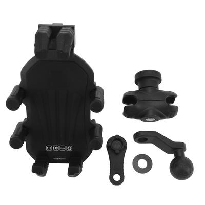 Motorcycle Phone Mount with Safety Lock Shock Absorption 360 Degree Rotation Adjustable Rearview Mirror Phone Holder