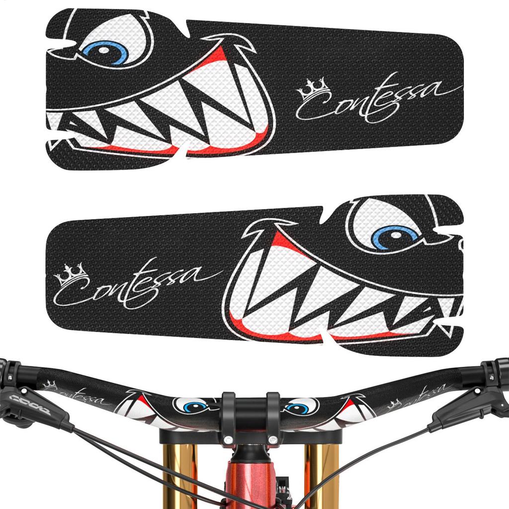 Shark Print Bike Handlebar Sticker 3D PVC Road Bike Handlebar Tape Scratch Resistant Mountain Bike Handlebar Protective Stickers