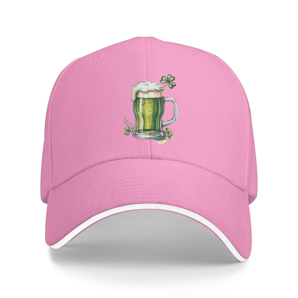 Women Unisex Saint Patricks Day Beer Mug Outdoor Hat  Trucker Cap Casual Baseball Cap Sports Sunshade