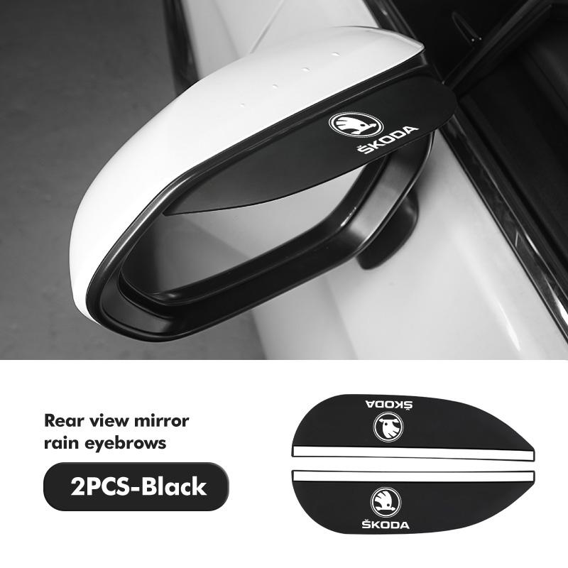 AAABQ1 For Skoda 2PCS Soft Rubber Rearview Mirror Rain Eyebrow Styling Accessories Fabia Kamiq Superb Scala Enyaq-iV MK3 VisionS Yeti
