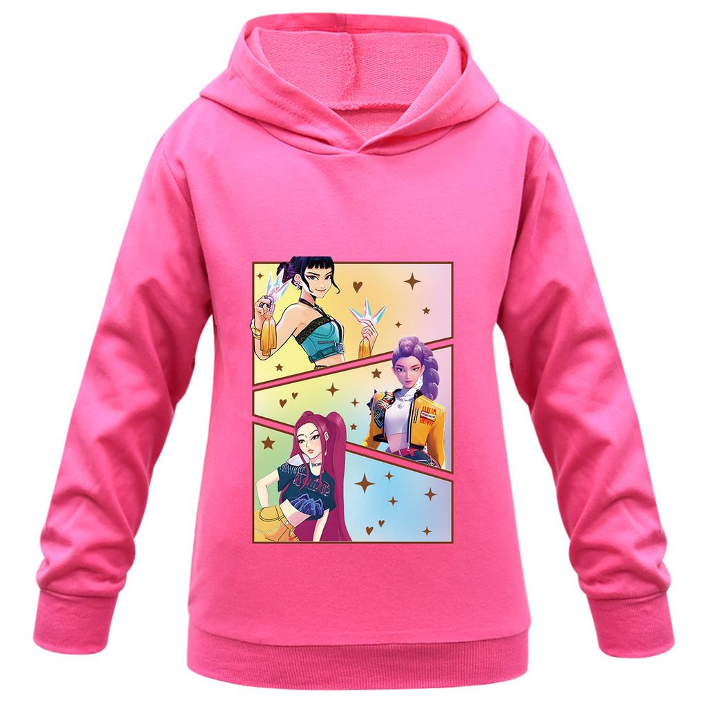 Kids Girls Anime Cartoon K-POP Rumi Zoey Mira Printed Casual Long Sleeves Sweatshirt Hoodies