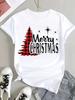 (Asian Size) Style Cute Tee Top Print Christmas New Year Clothing T Shirt Women Fashion Festival  Female Woman Short Sleeve Graphic T-shirts