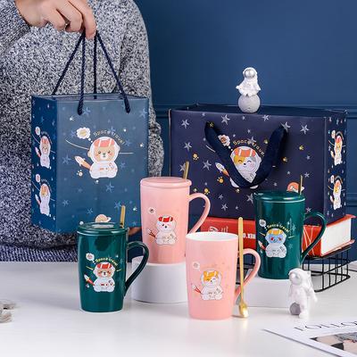 Animal Astronaut Chinese Valentine's Day Ceramic Mug Jewelry Opening Event Gift Cup