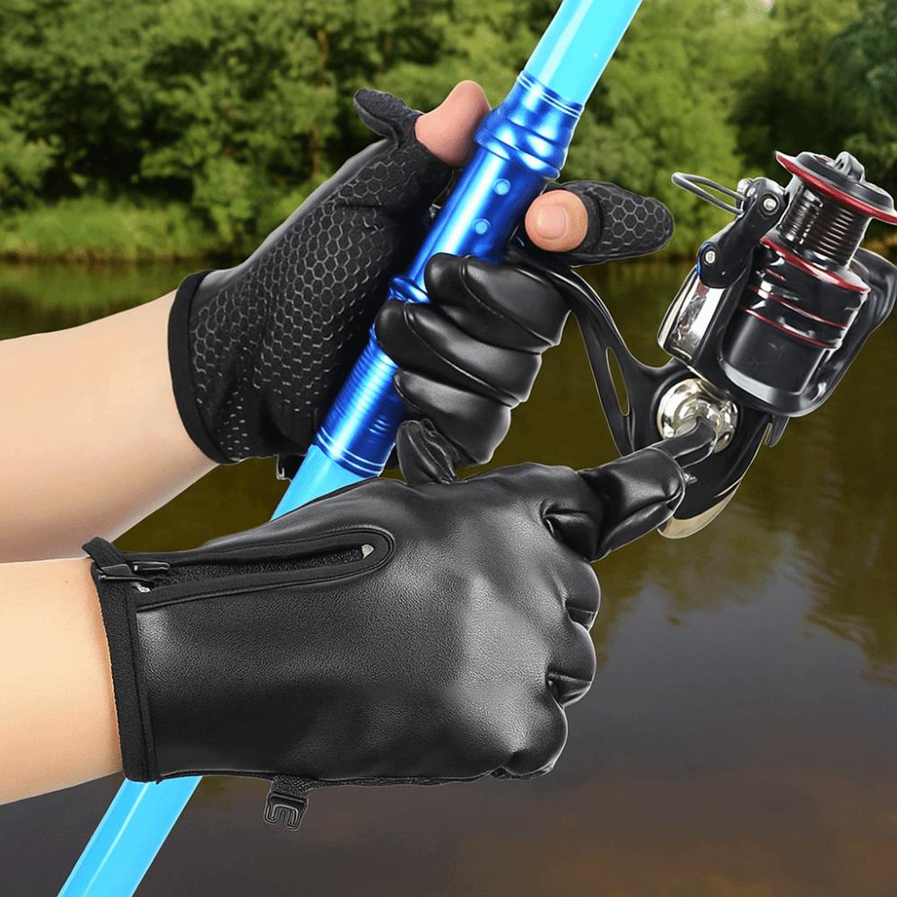 PU Leather Men's Winter Gloves Waterproof Touchscreen Gloves Warm Gloves Cycling Gloves  Motorcycle