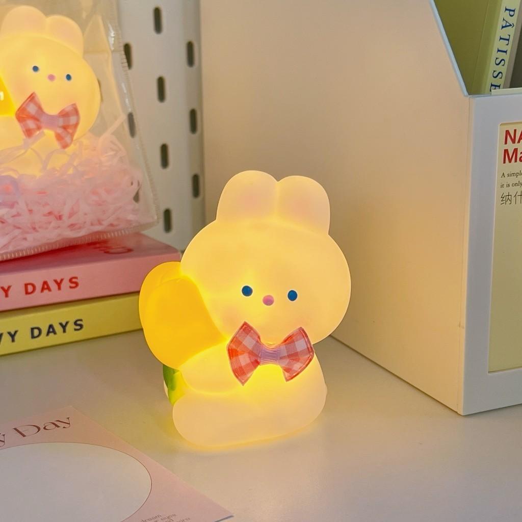 Warm Lamp Night Light Battery Powered Cartoon Cute Rabbit And Bear Shaped