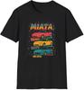 Roadster Miata Generationen T-Shirt – Retro Design mit NA, NB, NC, ND – Vintage Japanischer Stil Auto-Tee für JDM-Fans