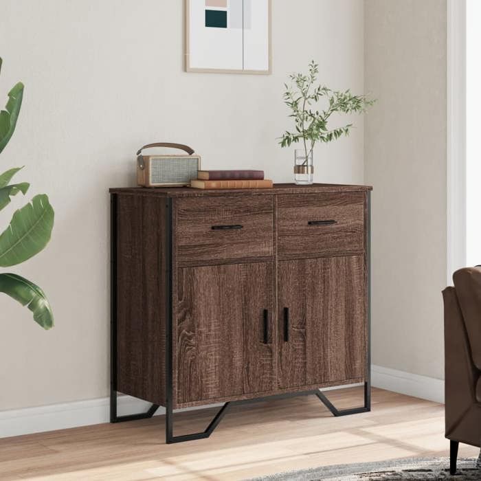 VidaXL Buffet Brown Oak 79.5x35.5x74.5 Cm Engineered Wood 848548