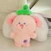 15cm Cute Transforming Fruit Rabbit Plush Doll Bag Keychain Soft Stuffed Animals Pig Monkey Donkey Duck Doll Kid Birthday Gifts