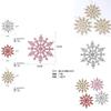 Charmants Ornements Flocon de Neige en Plastique 12 cm Pour Décorations d'Arbre de Noël en Or Rouge Argent Rose et Blanc
