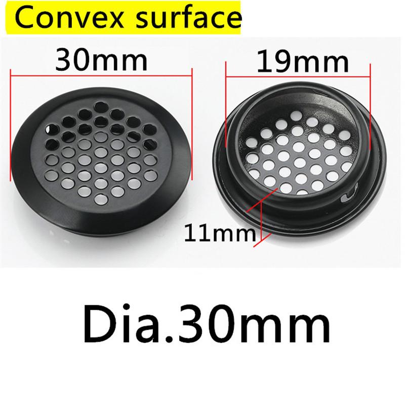 10pcs Wardrobe Cabinet Mesh Hole Black Air Vent Louver Ventilation Cover Stainless Steel Black  Cupboard Air Vent Pest Control