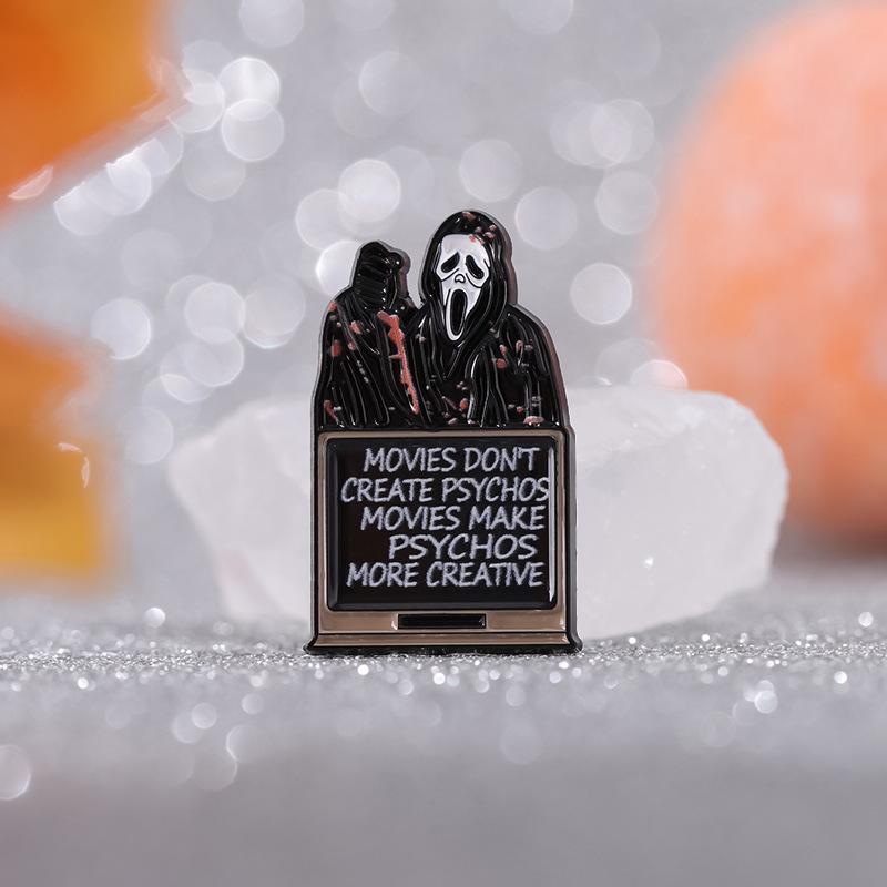 Skull Creative Alloy Shape Brooch With Colorful Cartoon Elements Ideal For Individual Style