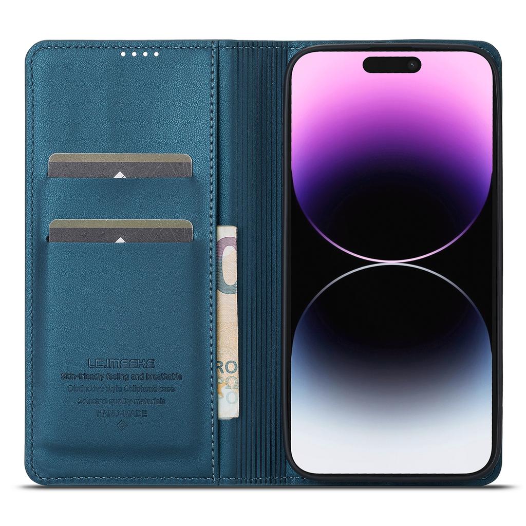 LC.IMEEKE L1 Series for iPhone 15 Pro Max Case PU Leather Wallet Stand Protective Phone Cover