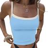 2025 Spring Women's Color Block Slimming Backless Tank Top