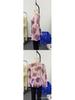 European Floral Gradient Tie-Up Square Neck Long Sleeve Shirt