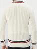 Men's Slim-Fit V-Neck Color-Block Pullover Knitted Sweater - Autumn/Winter Street Style