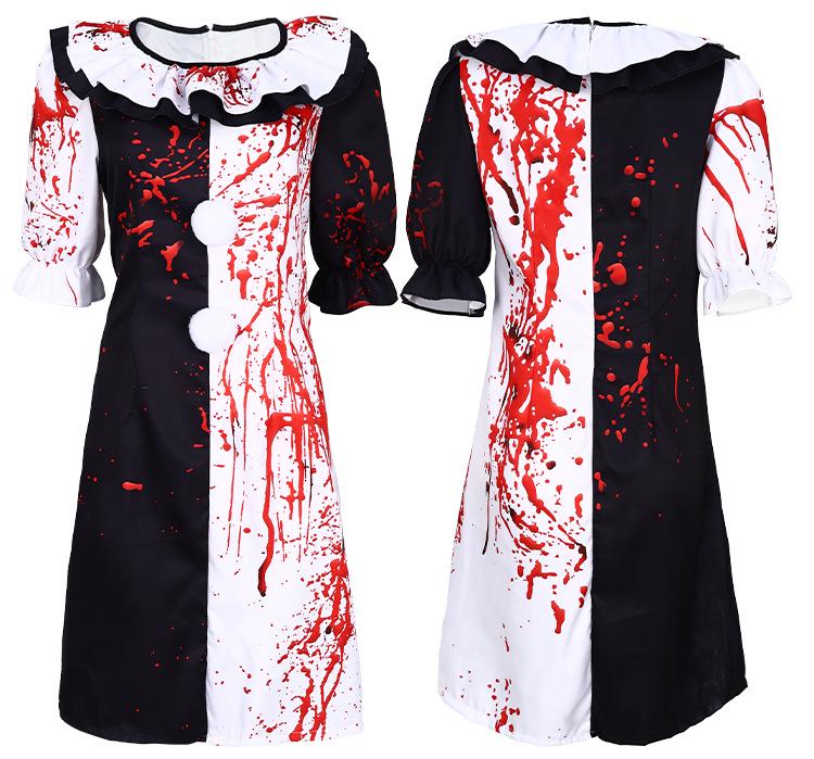 Haunted Clown Halloween Costume: Scary, Bloody Horror Cosplay for Stage and Role Play