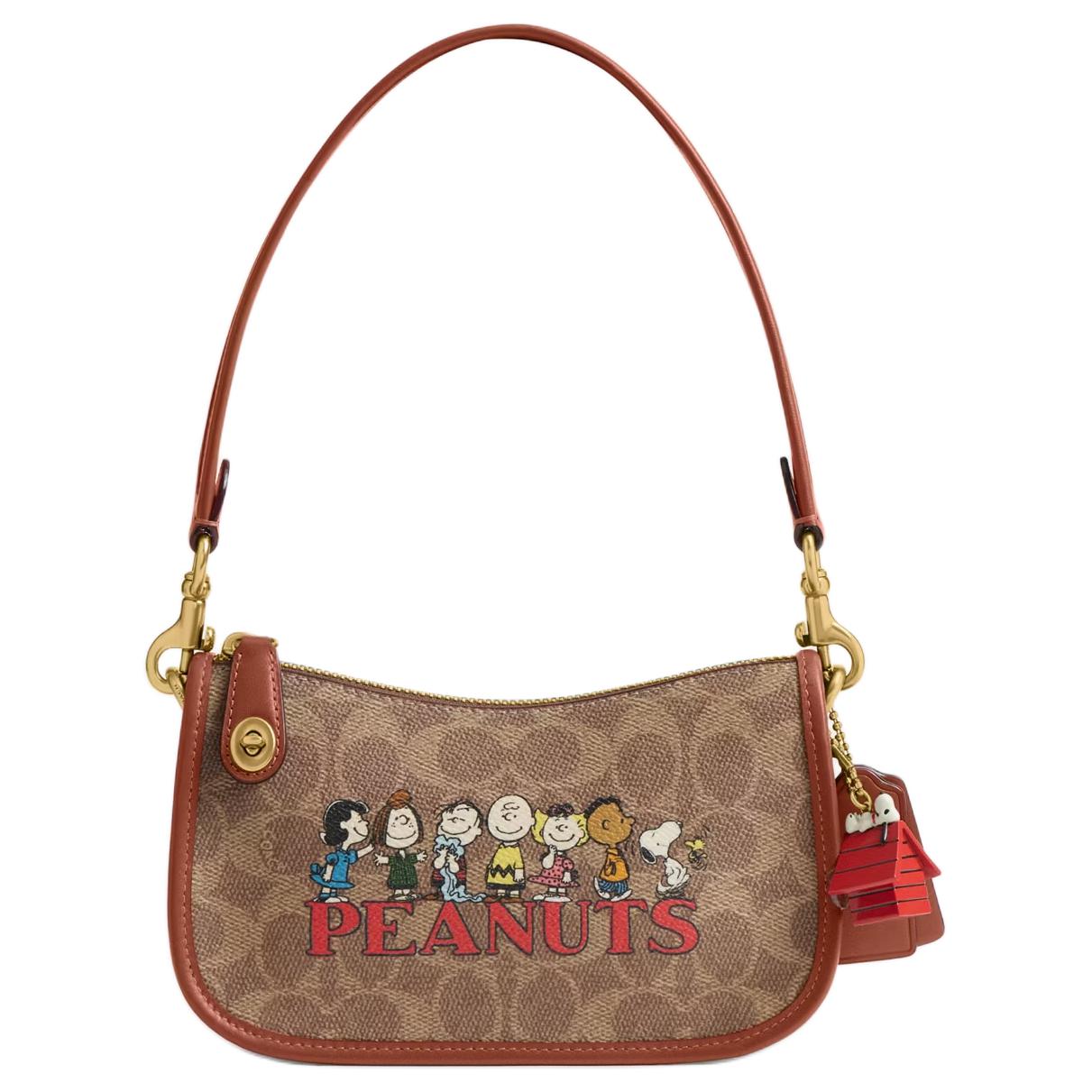 

Coach X Peanuts Snoopy Collaboration Swinger Signature 20 Cartoon Pattern Print Zipper Closure Coated Canvas Shoulder Tote Bag Small CBO82-B4S2Q Basic Set (Bag+Dust Bag)