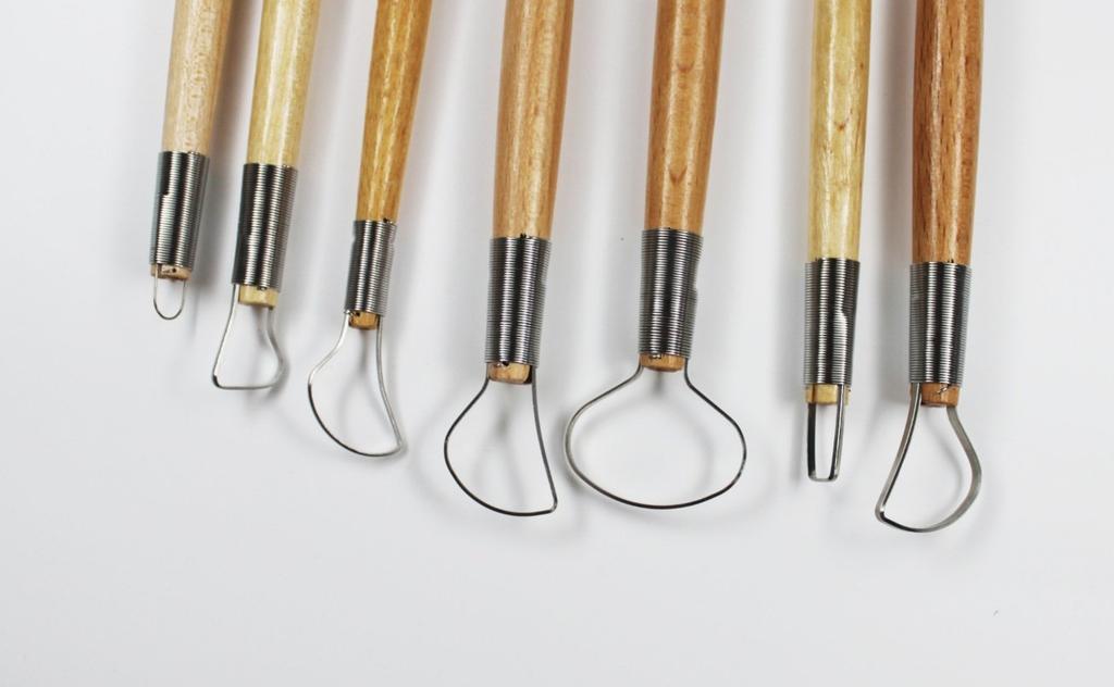 Ceramic Pottery Tools Flat Wire Fixed Supplies, Set, 7-Piece Set, Clay, Wire, C14, Spatula, Tip,