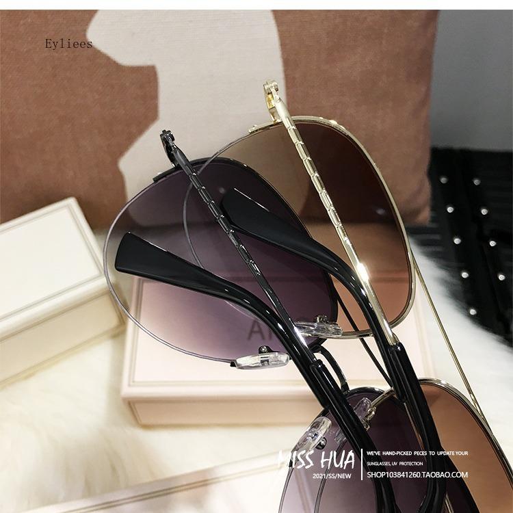 New Glass Sunglasses For Men Fashion With UV Protection Large Frame Refreshing Sunshade For Driving Pilot Style Glasses