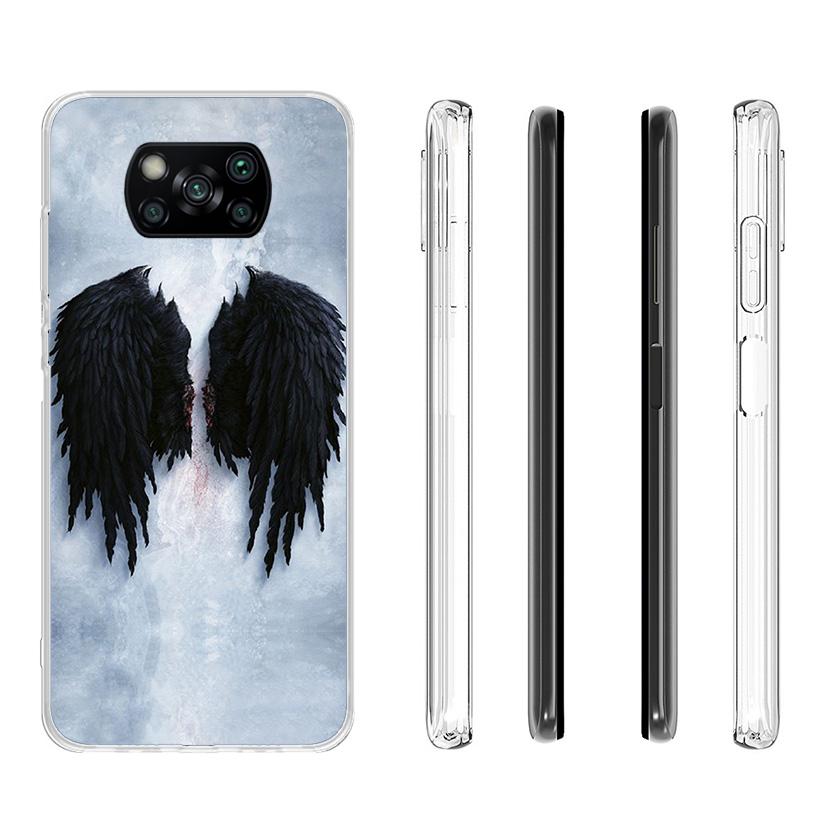 Angel Wings Feather Phone Case For Xiaomi Poco X5 X6 X7 Pro F7 Ultra M7 Redmi 15C 15 13C 13 12C 12 10 10C 10A 9 9C 9T 9A Cover P