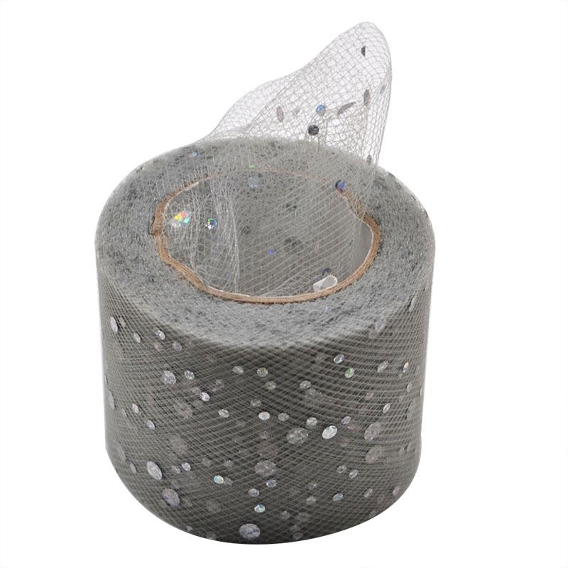 25Yards Baby Shower Glitter Sequin Tulle Roll Fabric Spool Tutu Party Birthday Gift Wedding Decoration Favors Event Supplies