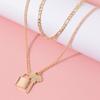 Stunning Double Layer Alloy Sweater Chain Necklace With Key Lock Pendant For Fashion Lovers