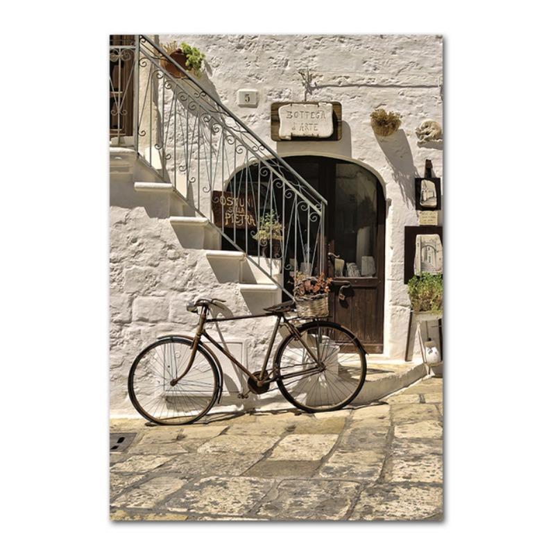 Italienische Stadt Zitrone Orange Ernte Poster und Drucke Zuhause Garten Pflanzen Leinwandmalerei Auto Fahrrad Innendekor Bild Wandkunst