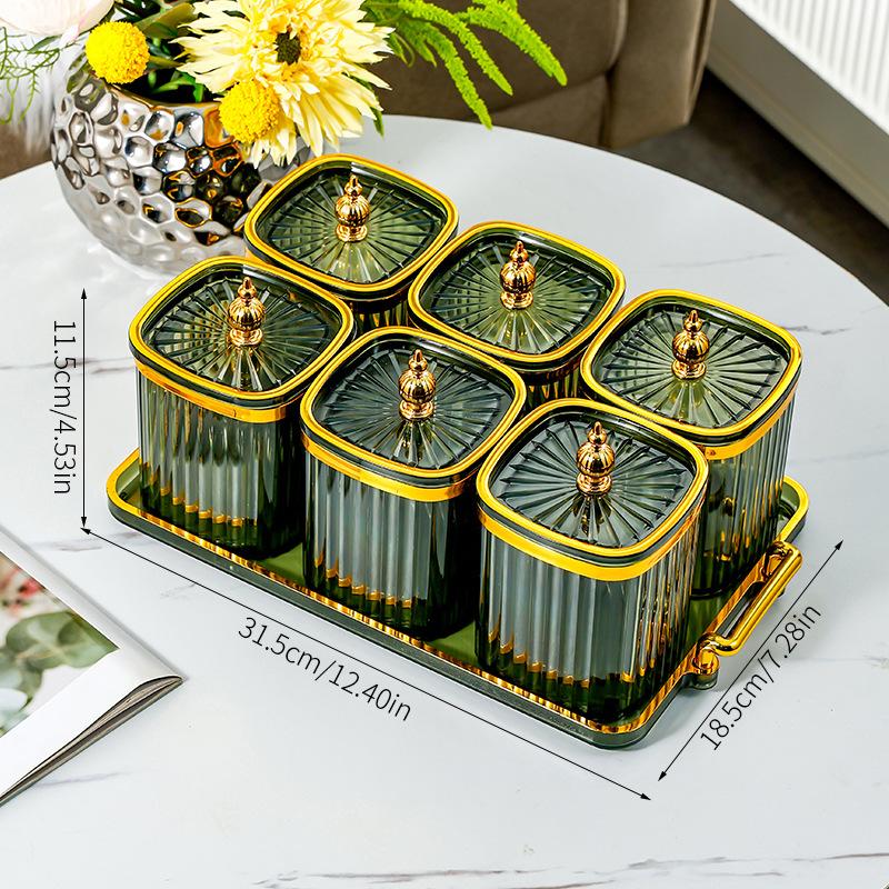 Leichter Luxus Gewürzbox Aufbewahrungsbox Küche Salzbehälter Mononatriumglutamat Gewürzbox Gewürzglas Gewürzglas Set Kombination