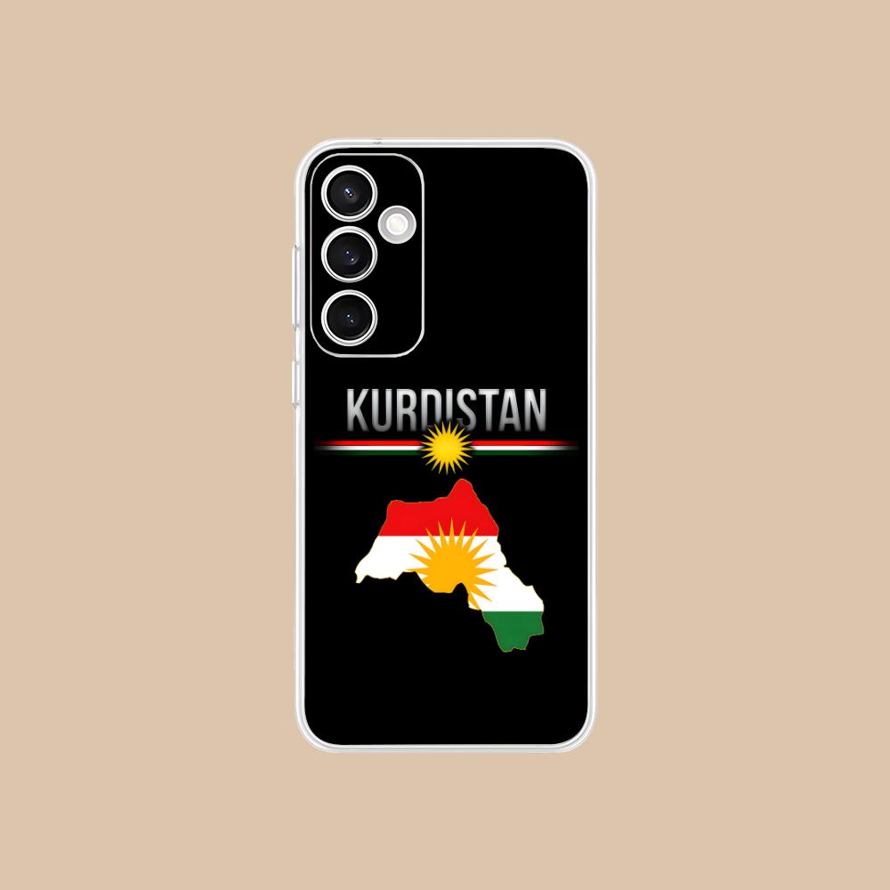 Przezroczyste Etui na Telefon z Flagą Kurdystanu dla Samsung Galaxy S25 S24 S23 S22 S21Plus FE Ultra Kolorowe Pokrowce