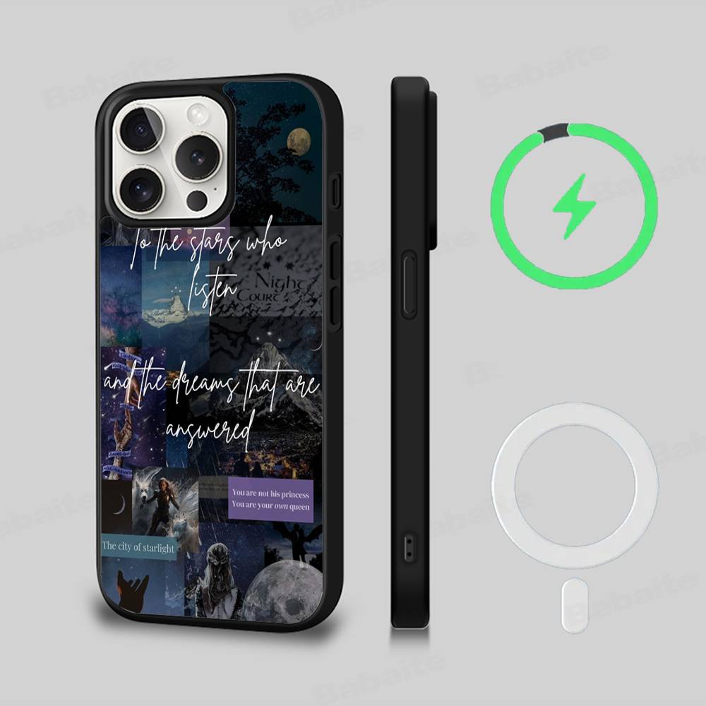 

Acotar A Court Of Mist And Fury Черный Для MagSafe Магнитный Чехол Для Телефона Для iPhone 16 15 17 Pro Max 11 12 13 14 Plus Чехол iPhone 11 pro