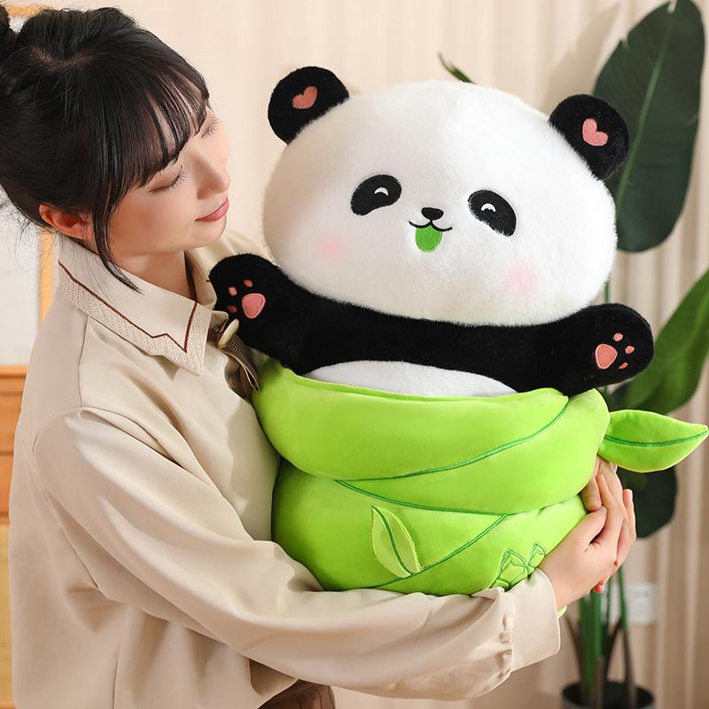 Non-Toxic Bamboo Shoot Panda Soft Plush Toy Cute Animal Panda Stuffed Plushies Home Sofa Throw Pillow Gifts For Kids Children