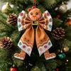Santa Claus Butterfly Knot Pendant Vintage Holiday Hanging Decor Christmas Fabric Ornaments  Party