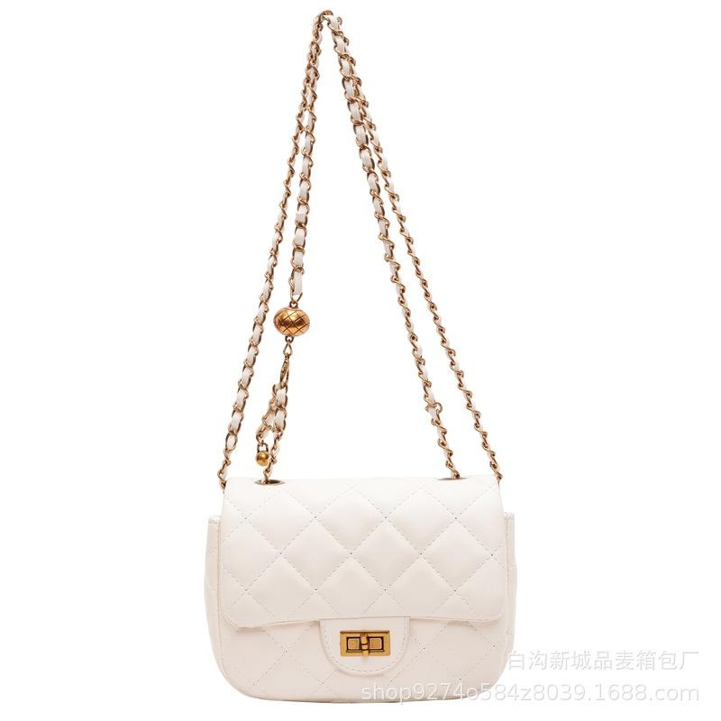 High-end Fashion Bag Women's 2025 New Diamond Chain Small Square Bag Korean Version Popular Simple and Versatile Shoulder Bag