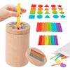 Montessori Educational Toys for Ages and Wooden New Assorted Fingertip Educational Wooden Shape and Color Sorting Promotes Cognitive Development and