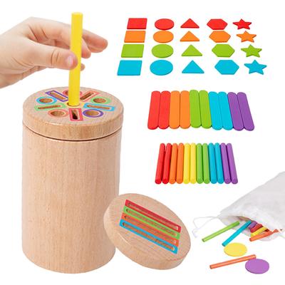 Montessori Educational Toys for Ages and Wooden New Assorted Fingertip Educational Wooden Shape and Color Sorting Promotes Cognitive Development and